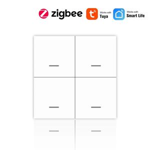 Tuya 스마트 ZigBee 스위치 4 갱 시나리오 12 장면 스위치 푸시 버튼 컨트롤러 지원 DeCONZ Zigbee2mqtt 홈 어시스턴트