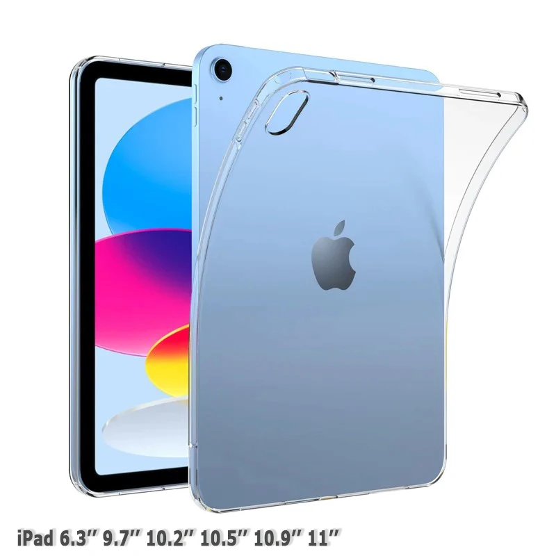 iPad Mini 6 Pro 11 2024 Air 6 5 4 10.9 인치 11 인치 2022 10.2 7 8 9th 10th gen Air 3 Pro 10.5 용 초박형 투명 케이스