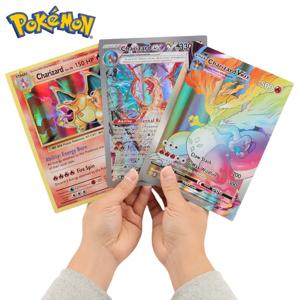 30Pcs 대형 포켓몬 카드 점보 편지 카드 메가 Vmax Vstar GX Arceus Pikachu Charizard 슈퍼 반짝 이는 희귀 카드 생일 Gif