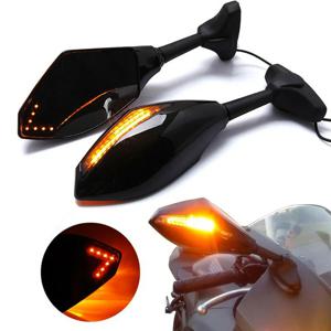 스즈키 GSX250R GSXR125 GSXR150 GSXR600/750 GSX1300R Hayabusa 용 방향 지시등이있는 레이싱 백미러