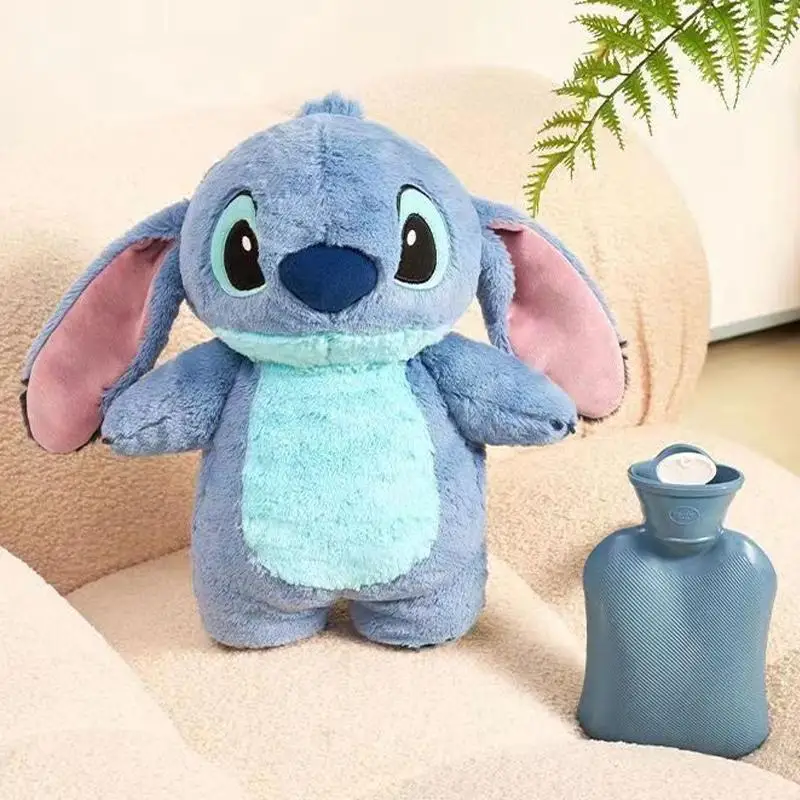 애니메이션 디즈니 스티치 천사 Lotso 플러시 손 따뜻한 병 뜨거운 물병 겨울 휴대용 따뜻한 손 가방 생일 어린이 선물