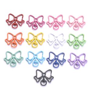 5pcs 33x39mm Bowknot 모양 봄 랍스터 Clasps 금속 믹스 키 체인 Clasps 후크 Diy 열쇠 고리 가방 인형 펜던트 쥬얼리