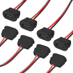10PCS USB Type-C 방수 USB 커넥터 직접 압축 여성 기본 여성 소켓 용접 와이어와 충전 인터페이스