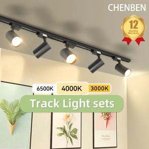 LED COB 스포트라이트 레일 램프, 트랙 조명, 천장 조명, 거실 고정장치, 의류 매장 풀 세트, 220V  궤도등 흡정등 COB 집광 궤도등 거실 옷가게 220V 조명기구 전체 궤도조명