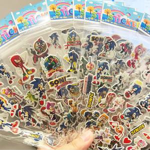 12pcs 만화 반복 없음 소닉 고슴도치 버블 스티커 Kawaii 애니메이션 3 차원 3d 스티커 어린이 DIY 장난감 스티커