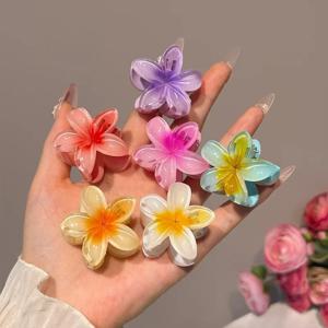 6Pcs 그라디언트 헤어 클립 새로운 꽃 머리 발톱 여성을위한 작은 크기 패션 모자를 쓰고 있죠 머리핀 크랩 자용 헤어 액세서리