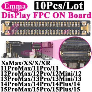 iPhone 14 13 15 Pro Max Plus 11 12Promax 13Pro XR X XS 용 마더 보드 스크린 로직 보드의 10Pcs LCD 디스플레이 FPC 커넥터