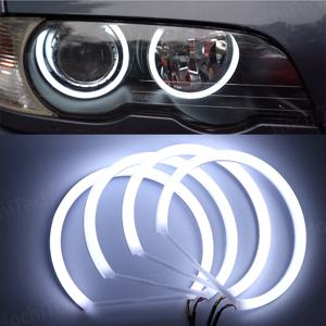 화이트 LED 헤드라이트 헤일로 엔젤 악마 눈 키트, 천사 눈 조명, BMW 3 시리즈 E46 세단 투어링 왜건 쿠페 컴팩트 1998-2005