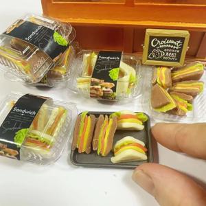 새로운 5 개/대 1/6 점토로 수제 아침 식사 테이크 아웃 소형 맛있는 샌드위치 아침 식사 세트 인형 집 액세서리 용 음식
