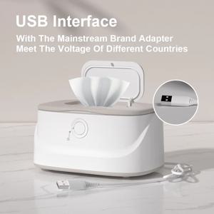 USB 스마트 물티슈 워머 및 디펜서 아기 물티슈 빠른 워머, 자동차 일정 온도 보관함, 야간 조명