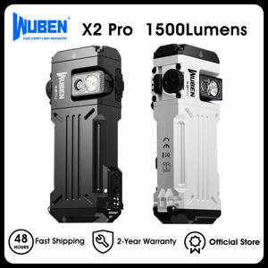 WUBEN X2Pro 충전식 EDC 손전등 1500 높은 루멘 작은 손전등 스팟 및 홍수, 포켓 클립 및 자석으로 강력함