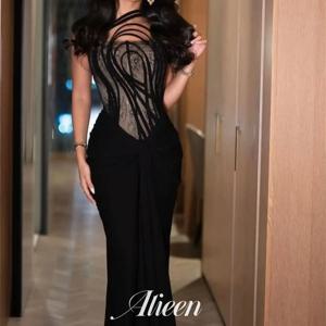 Aileen 여성용 맞춤형 우아한 이브닝 드레스, 블랙 웨딩 원피스, 특별 행사, 무도회, 럭셔리 이브닝 드레스, 2025 신상