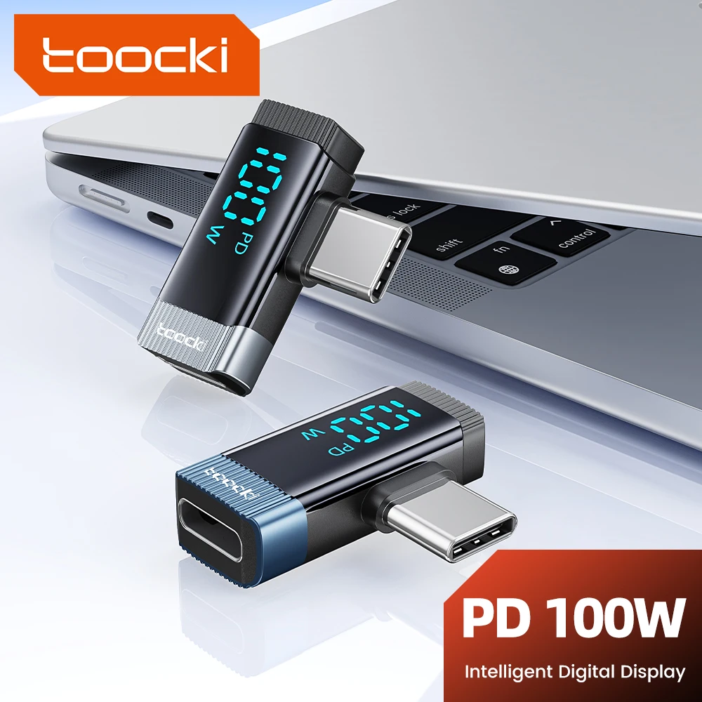 Toocki 디지털 디스플레이 어댑터, USB C 컨버터, OTG, 아이폰 16, 15, 삼성, 맥북, 샤오미 리얼용, 90 도 100W