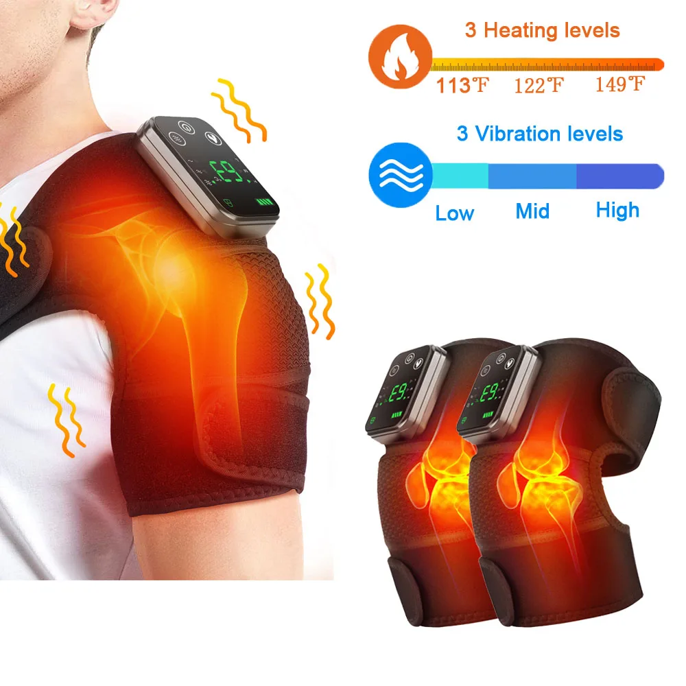 3 in 1 무선 열 무릎 패드 무릎 어깨 마사지 진동 다리 팔 관절 받침대 근육 이완 관절 받침대 근육 이완