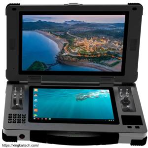 하이라이트 듀얼 터치스크린 디스플레이 지상 제어 스테이션이 있는 휴대용 VTOL GCS 항공 등급 FPV 지상 제어 스테이션
