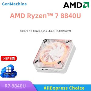 Genmachine R7 8840U ES 미니 PC Windows 11 Ryzen WiFi 6 게임용 PC 8 코어 16 스레드 지원 DDR5 4800MHz Ram 디스플레이 컴퓨터 Pc G