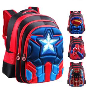 소년 Schoolbag 스파이더 맨 캡틴 아메리카 어린이 유치원 학교 가방 십대 키즈 학생 배낭
