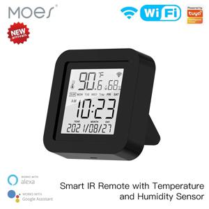 MOES Tuya WiFi 스마트 IR 원격 제어 온도 및 습도 센서(에어컨 TV AC용)는 Alexa Google 홈과 함께 작동합니다.