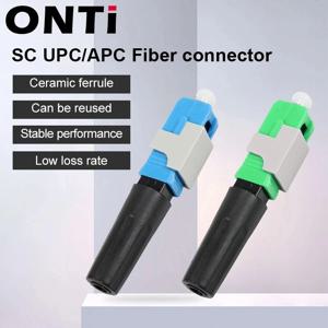 ONTi 최신 50-200pcs SC UPC/APC 단일 모드 광섬유 퀵 커넥터 FTTH 콜드 커넥터 도구 필드 조립 어댑터