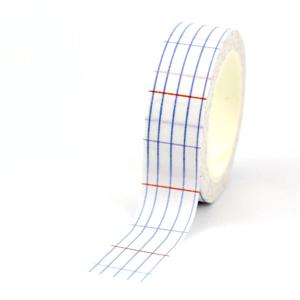 새로운 1PC. 10M 장식 블루 그리드 Washi 테이프 일본 종이 스크랩북 저널링 접착 마스킹 테이프 편지지