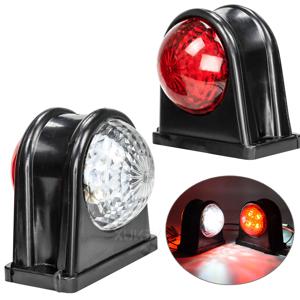2X 8LED 클리어런스 엘보 고무 라이트 트레일러 트럭 위치 주차 개요 12V 24V 사이드 마커 라이트 흰색 빨간색 후면 램프