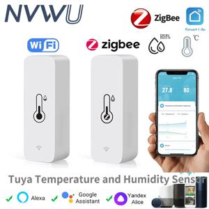 Tuya 스마트 온도 및 습도 센서 APP 스마트 홈용 원격 모니터 SmartLife Alexa WiFi Zigbee 3.0과 함께 작동