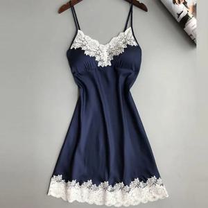 여름 나이트 드레스 여성 잠옷 Nightwear 여성용 순수 컬러 레이스 Nightdress 잠옷 잠옷 пижама женская