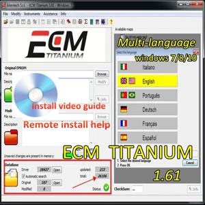 2024 Hot! ECM TITANIUM 1.61, 26000 + 드라이버 포함 ECM 18259+ ecu 도구용 드라이버 링크 또는 CD 또는 USB 보내기 windows 7/8/10