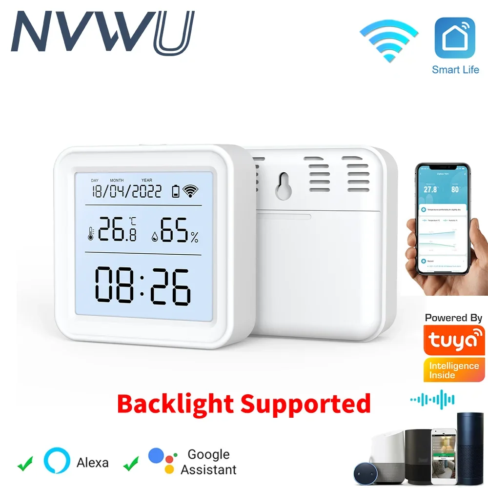 WiFi 온도 습도 센서 Tuya 스마트 홈 온도계 APP SmartLife Alexa Google Assistant와 함께 작동
