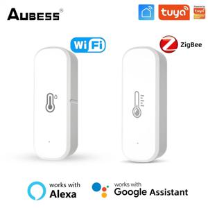 Tuya 스마트 Zigbee/WiFi 온도 및 습도 센서 스마트 홈 무선 원격 제어 Alexa Google SmartLife와 함께 작동