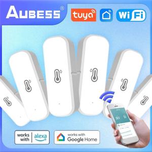AUBESS Wifi Tuya 스마트 온도 및 습도 센서는 Alexa 및 Google 홈과 함께 작동합니다. 2023 신년 선물 크리스마스 장식 2023