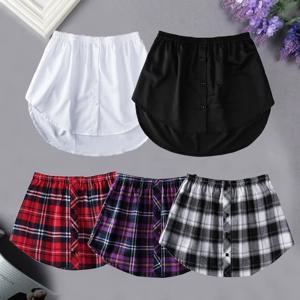S-5XL 여성 가짜 셔츠 밑단 분리형 언더 셔츠 불규칙 스커트 테일 블라우스 밑단 익스텐더 미니 스커트 레이어드 내부 레이어