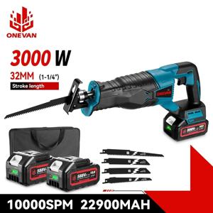 ONEVAN 3000W 10000SPM 전기 왕복 톱 전기 전기 톱 세이버 톱 21V 18v 배터리 용 휴대용 무선 전동 공구