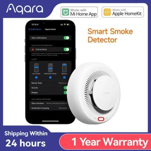 Aqara 연기 감지기 센서 화재 경보 Zigbee 3.0 모니터 사운드 경고 홈 보안 앱은 Xiaomi Mi home Homekit과 함께 작동합니다.
