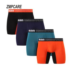 남성용 팬티 복서 반바지 중반 허리 대나무 섬유 복서 플러스 사이즈 5XL 6XL 7XL 오픈 가랑이 롱 복서 코튼 남성 속옷