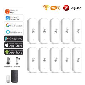 1PCS Zigbee 3.0 Wifi 온도 습도 센서 Tuya 스마트 라이프 온도계 습도계 감지기 Alexa Google 홈으로 작동