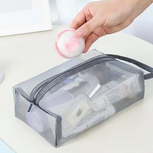 투명 여행용 워시 백, 패션 핸드백 메쉬 한국 보관 가방, 여성 화장품 가방, 지퍼 메이크업 가방, 스킨 케어 보관 가방