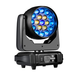 19x15W RGBW 4in1 빔 워시 줌 서클 제어 LED 이동 헤드 라이트 전문 기계 DMX512 DJ 바 무대 조명 효과