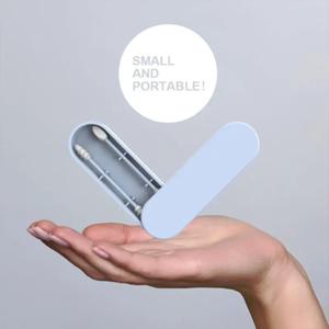 2Pcs 재사용 가능한 면봉 실리콘 귀 선택 나선형 클리너 도구 휴대용 실리콘 면봉 클린 스틱 버드 립 아이 라이너 메이크업