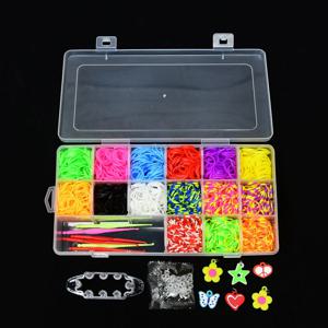600/1500 컬러 고무 밴드 팔찌 만들기 키트 고무 밴드 필링 키트 어린이 팔찌 뜨개질 키트 DIY 수제 장난감