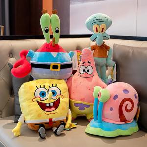 애니메이션 스폰지 밥 보글 패트릭 스타 Squidward 유진 H. Krabs 게리 카와이 인형 봉제 인형 키 체인 아이를위한 생일 선물