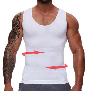 Mens Tummy 압축 셔츠 컨트롤 Shapewear 플랫 배꼽 쉐이핑 복부 조끼 탱크 탑 피트니스 운동 슬리밍 바디 셰이퍼