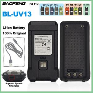 BAOFENG UV13PRO 워키 토키 배터리 UV8R P15UV UV999 Baofeng UVK5 PLUS UV13 Pro V1 V2 라디오 용 고용량 Type-C 배터리