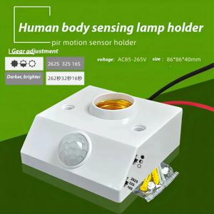 Pir 모션 센서 조명 소켓, E27 LED 전구 베이스, 인체 센서, 자동 켜기 끄기 조명 제어 램프 거치대