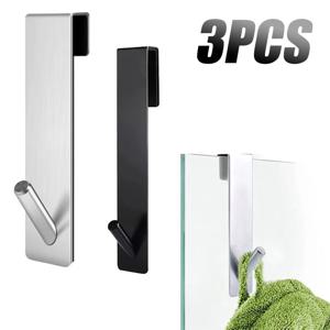 1/2/3PCS 문 수건 선반 뒤에 샤워 문에 대 한 스테인레스 스틸 후크 S 모양 목욕 가운 랙 수건 후크 욕실 액세서리