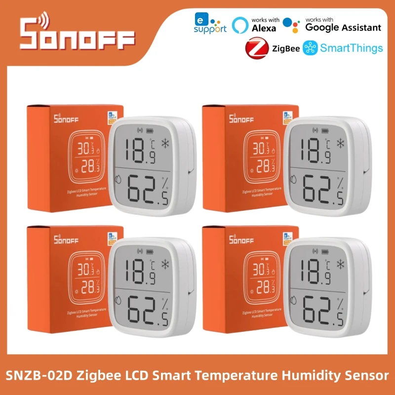 1-10PCS SONOFF SNZB-02D Zigbee LCD 스마트 온도 습도 센서 EWelink APP를 통한 스마트 홈 원격 실시간 모니터링