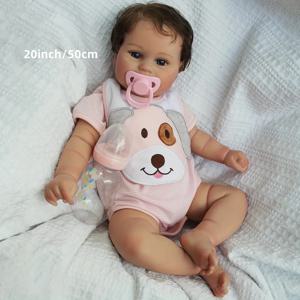 다시 태어난 아기 인형 소녀 매디 - 20인치 현실적인 신생아 인형 실제 부드러운 실리콘 바디처럼 보이는 실물 같은 실제 아기 인형