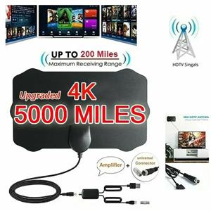 TV 안테나 4K 25DB 고이득 HD TV DTV 박스 디지털 EU 플러그 3000 마일 부스터 활성 실내 공중 평면 디자인