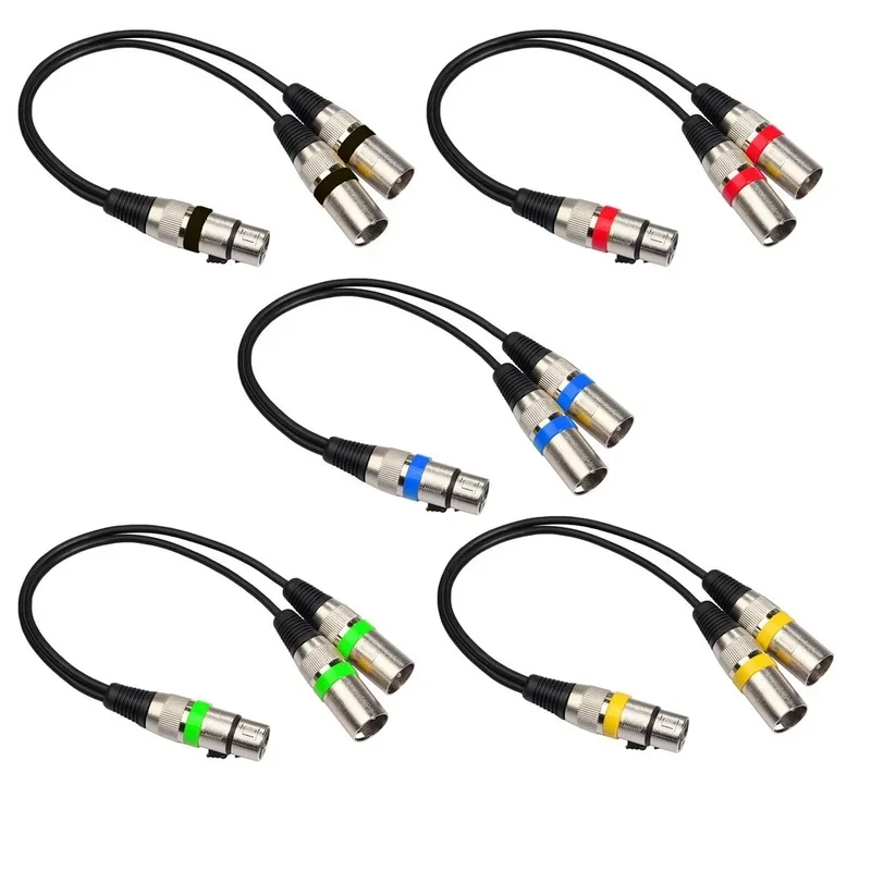 3Pin XLR 암 잭-듀얼 2 수 플러그 Y 분배기 30cm 어댑터 케이블 와이어 앰프 스피커 헤드폰 믹서