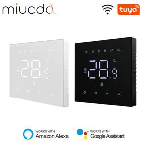MIUCDA Tuya Wifi 스마트 온도 조절기 전기 난방 물 가스 보일러 온도 컨트롤러는 Google 홈 Alexa Alice와 함께 작동합니다.